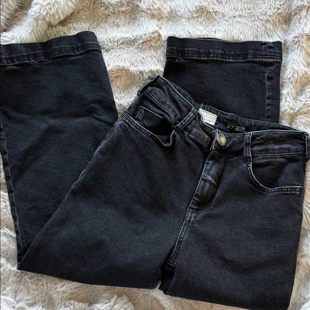 Pilcro Cropped Ankle Black Jeans